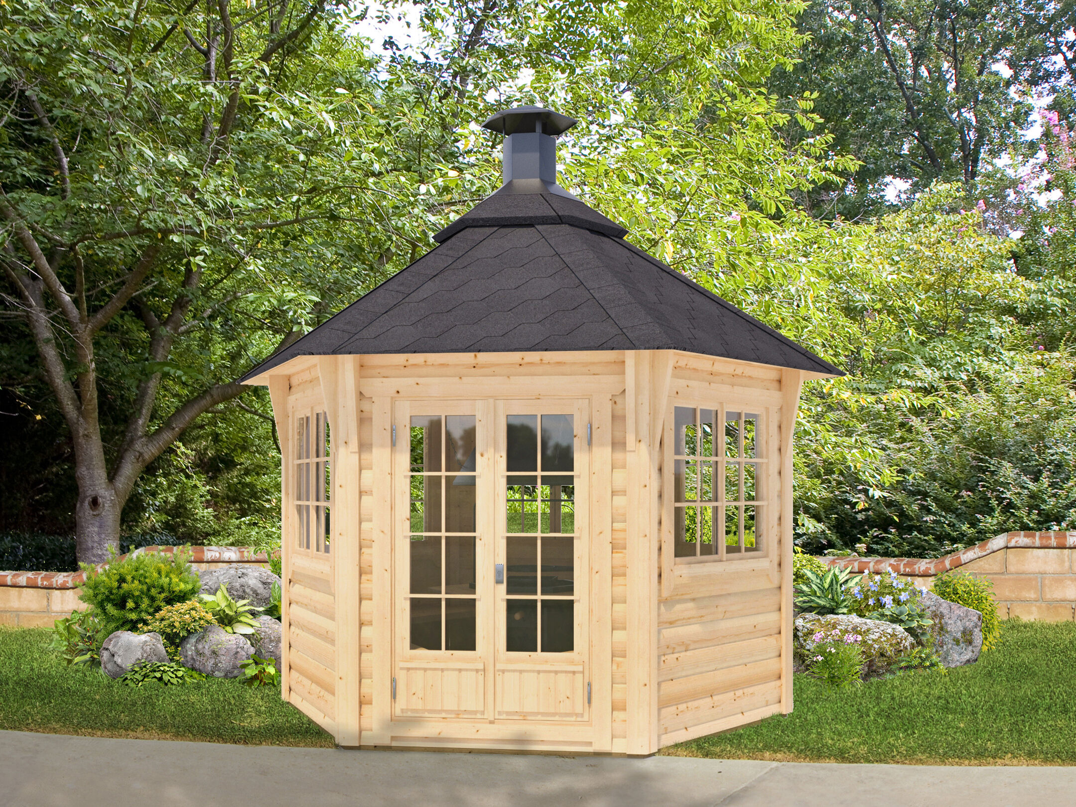 26 % reduziert: Fjordholz 6-Eck Grillpavillon Modell Gunnar 6m² 6m² Unkategorisiert online kaufen