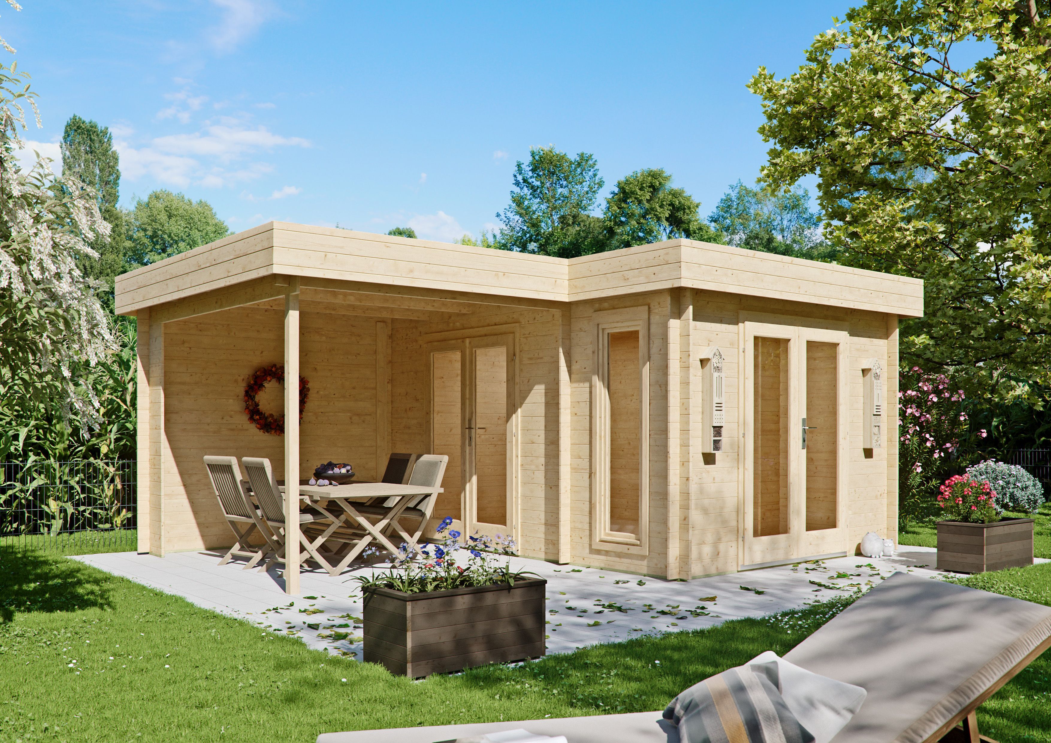 26 % reduziert: Fjordholz Flachdach Gartenhaus-Sonderangebot Modell Wendy 28 20m² Unkategorisiert online kaufen