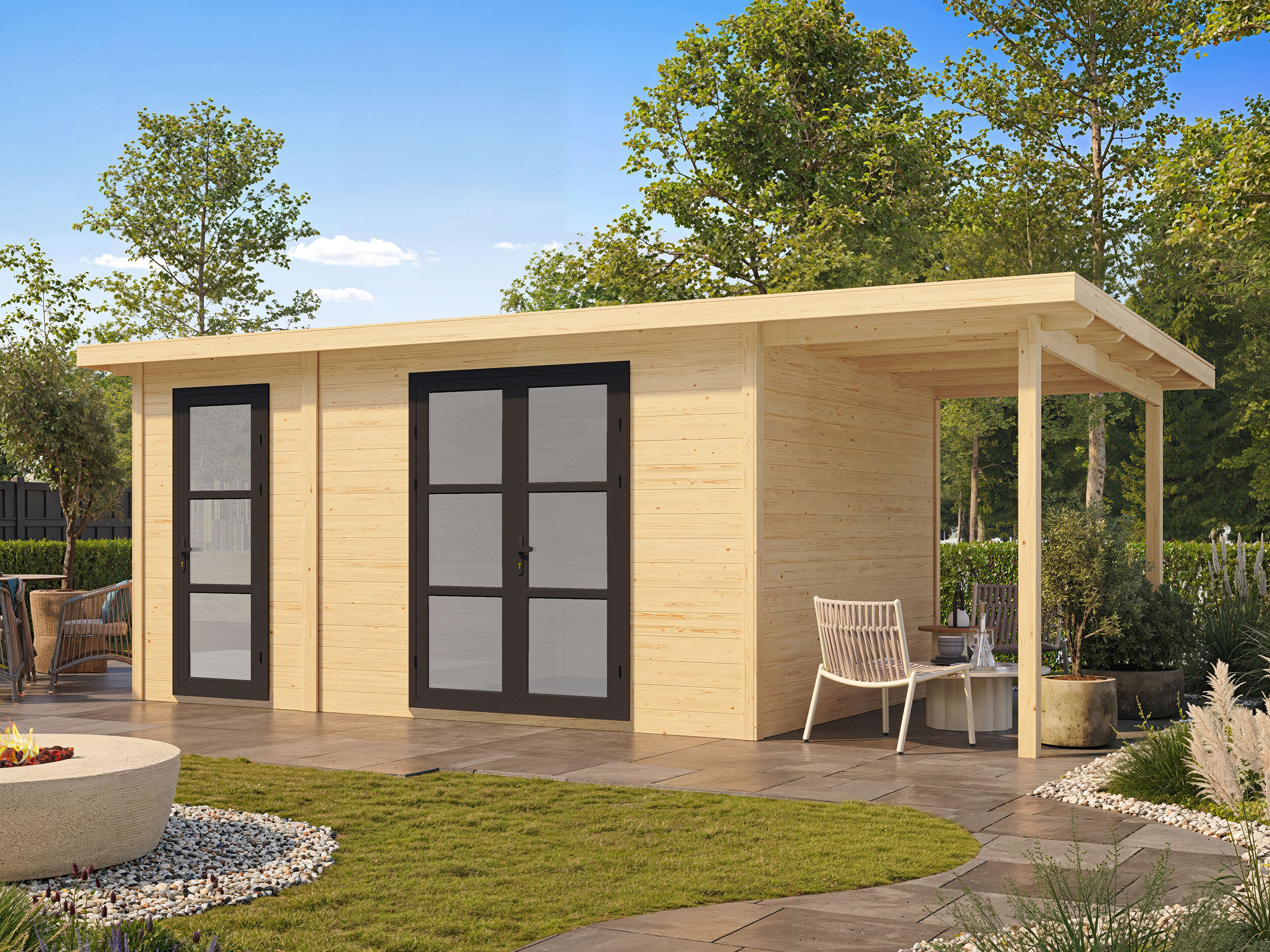 26 % reduziert: Fjordholz Gartenhaus-Sonderangebot Modell Alu Line 28-G 16m² Unkategorisiert online kaufen