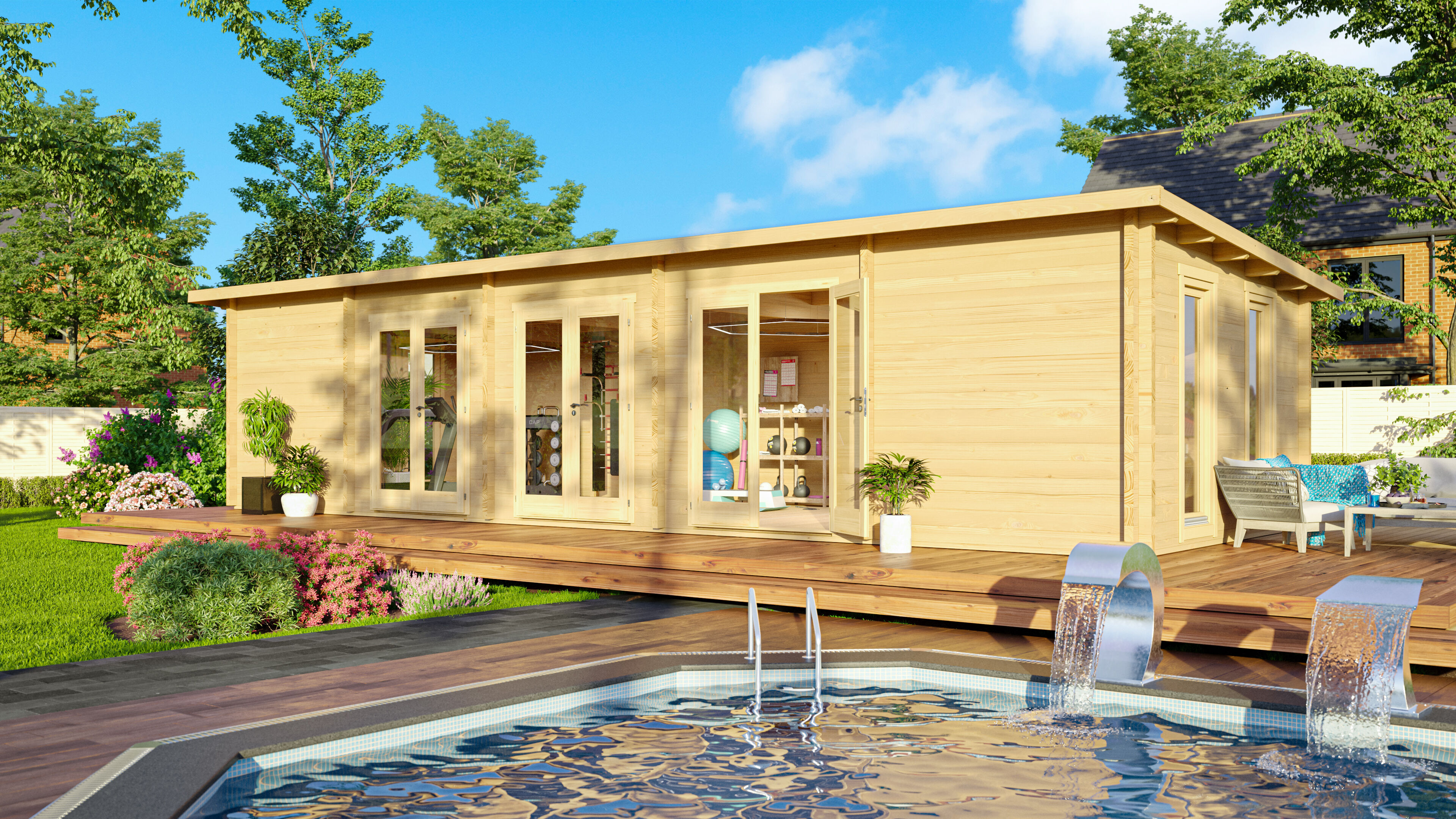 26 % reduziert: Fjordholz Gartenhaus-Sonderangebot Modell Game Room 44 40m² Unkategorisiert online kaufen