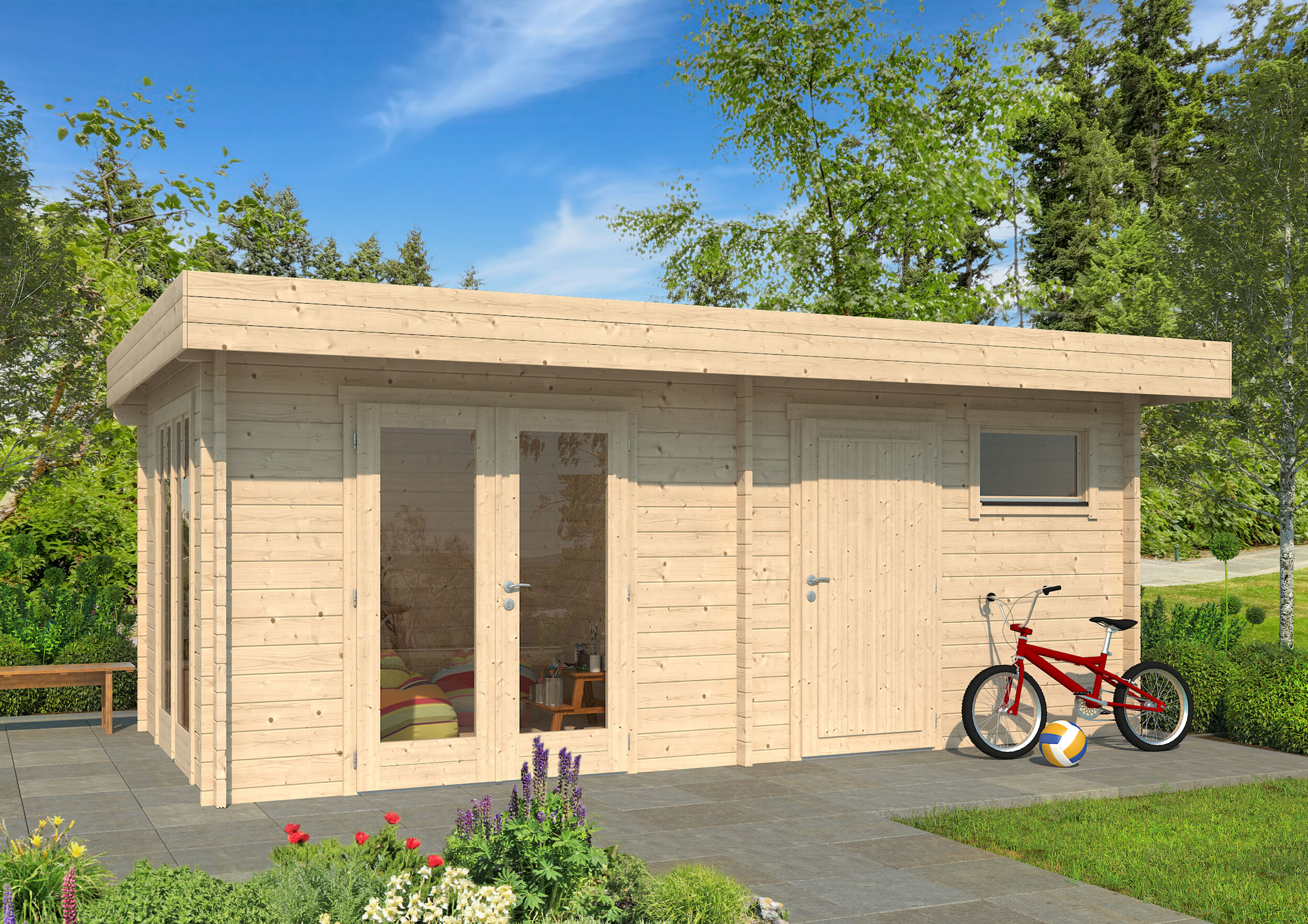 26 % reduziert: Fjordholz Gartenhaus-Sonderangebot Modell Helmer 44 18m² Unkategorisiert online kaufen