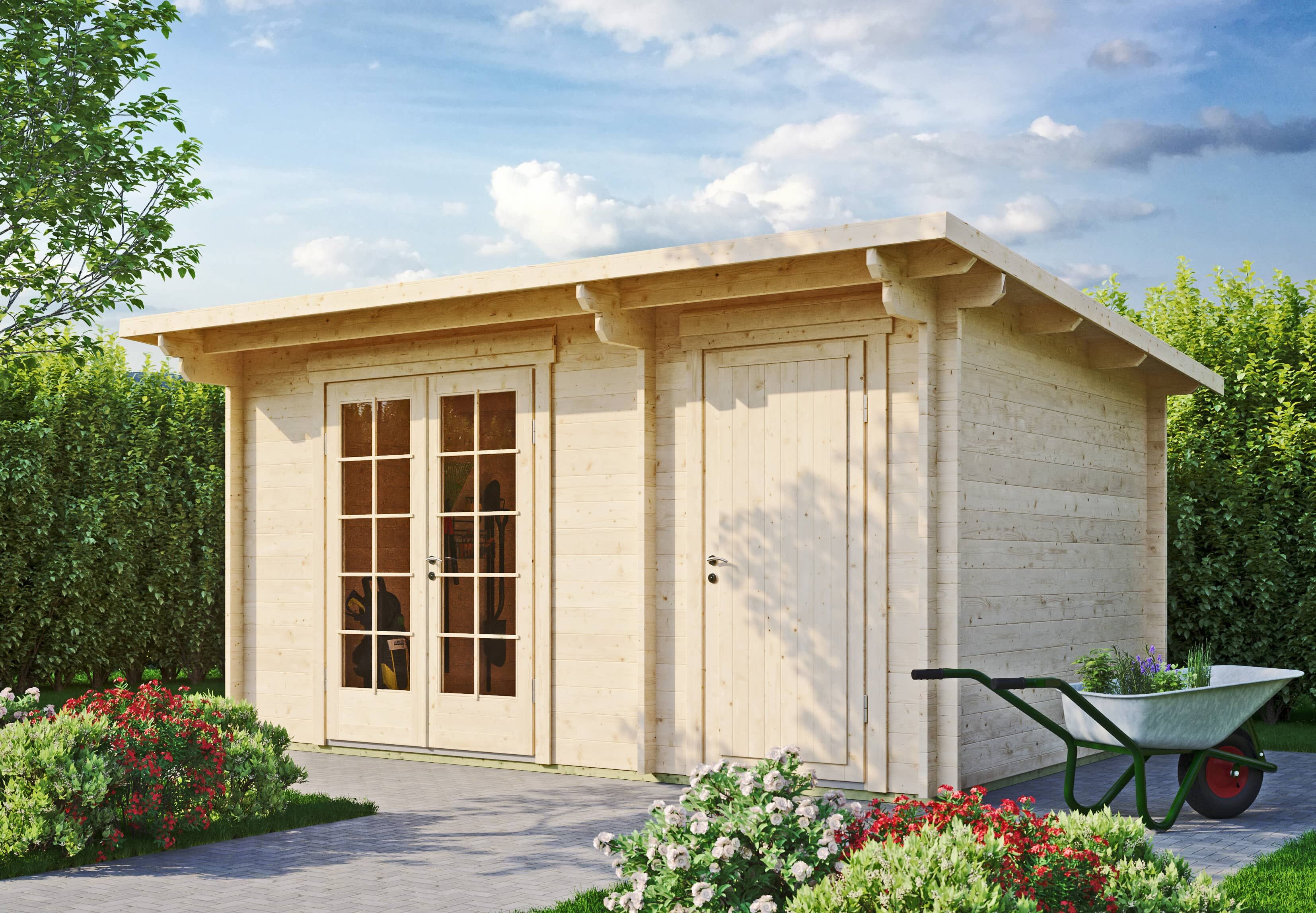 26 % reduziert: Fjordholz Gartenhaus-Sonderangebot Modell Jacob 44 A mit Abstell 13m² Unkategorisiert online kaufen