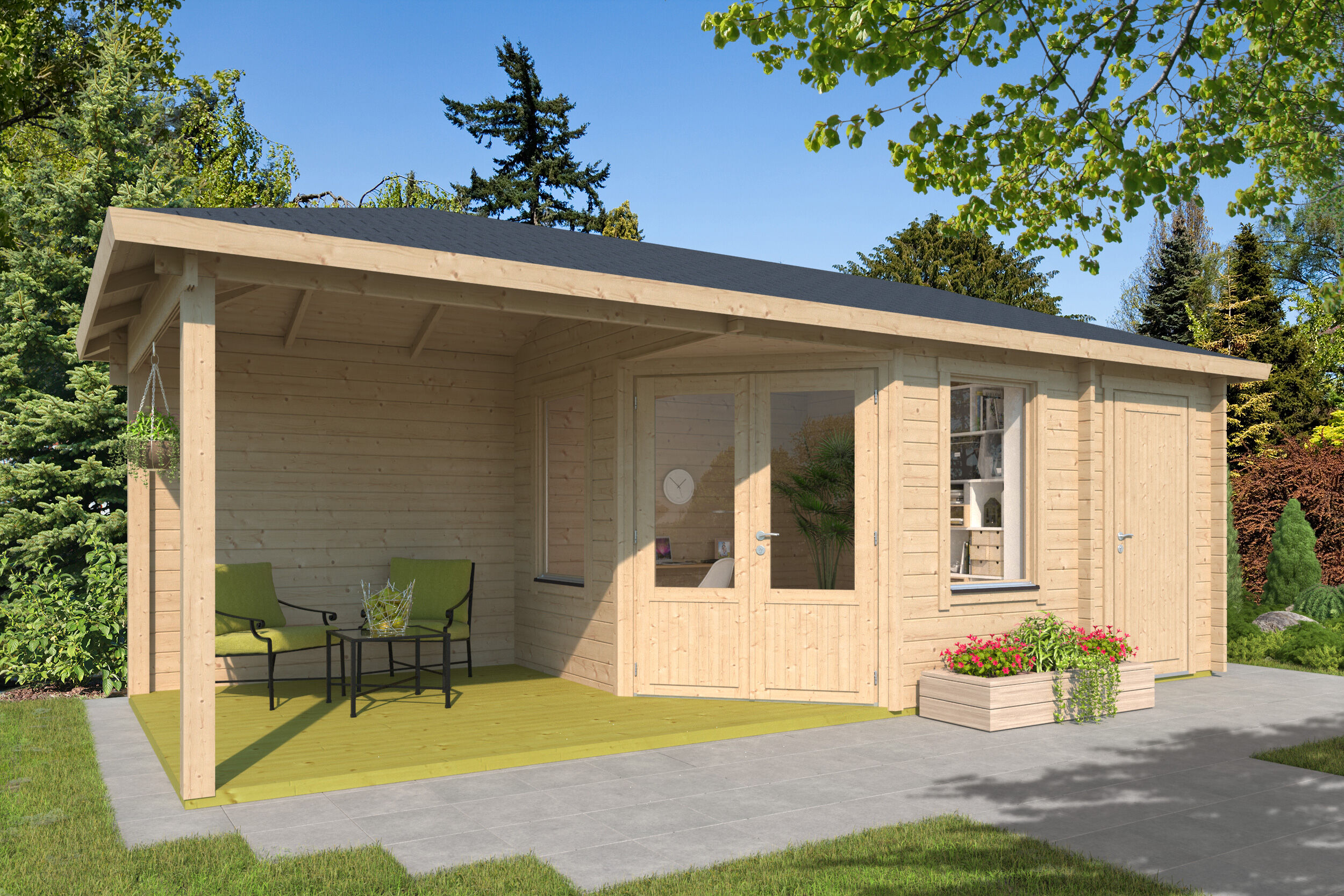26 % reduziert: Fjordholz Gartenhaus-Sonderangebot Modell Lisa 44 E Klassik 24m² Unkategorisiert online kaufen
