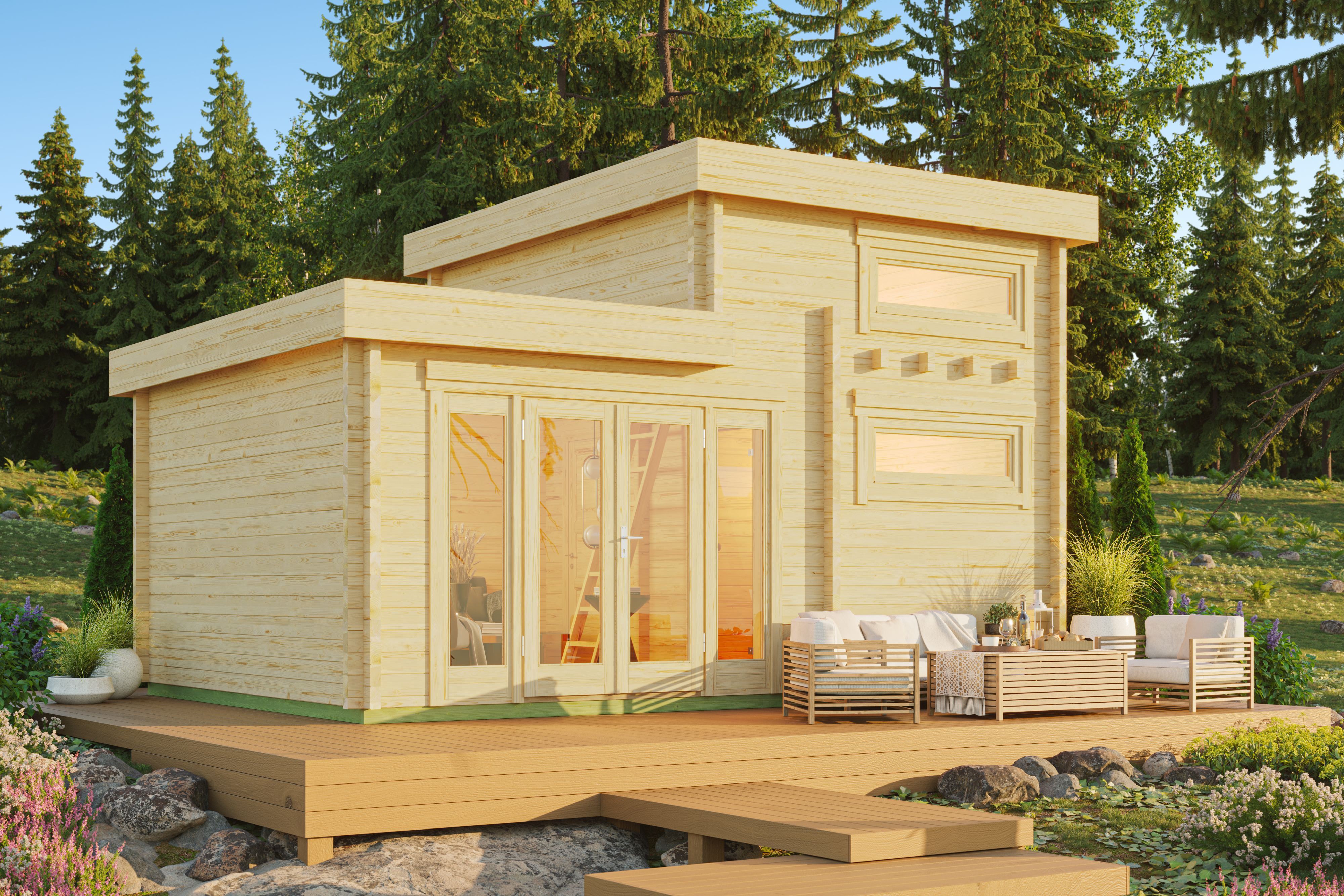 26 % reduziert: Fjordholz Gartenhaus-Sonderangebot Modell Olymp 70 24m² Unkategorisiert online kaufen