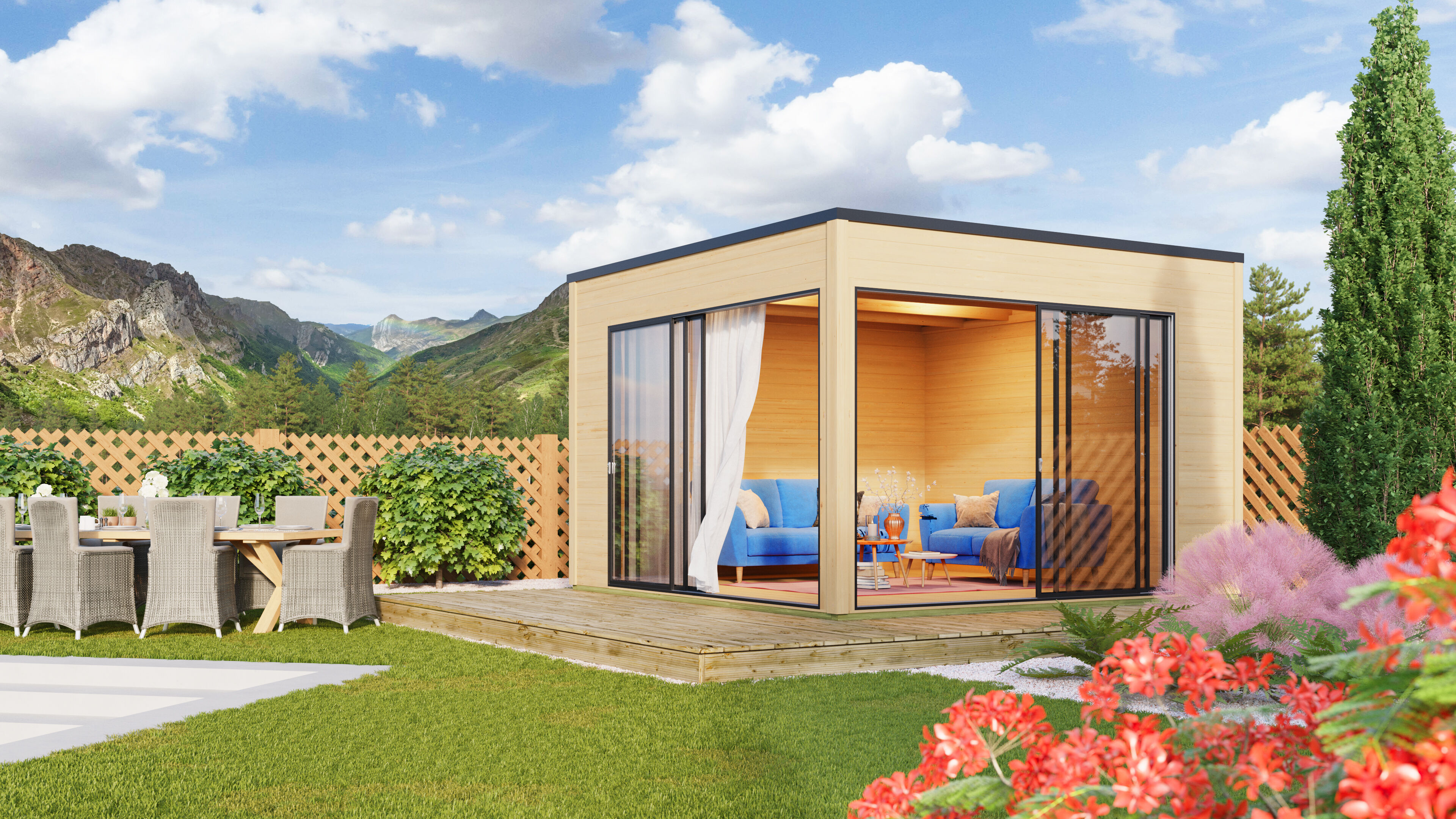 26 % reduziert: Fjordholz Gartenhaus-Sonderangebot Modell Q-BIC Alu 70 B 16m² Unkategorisiert online kaufen