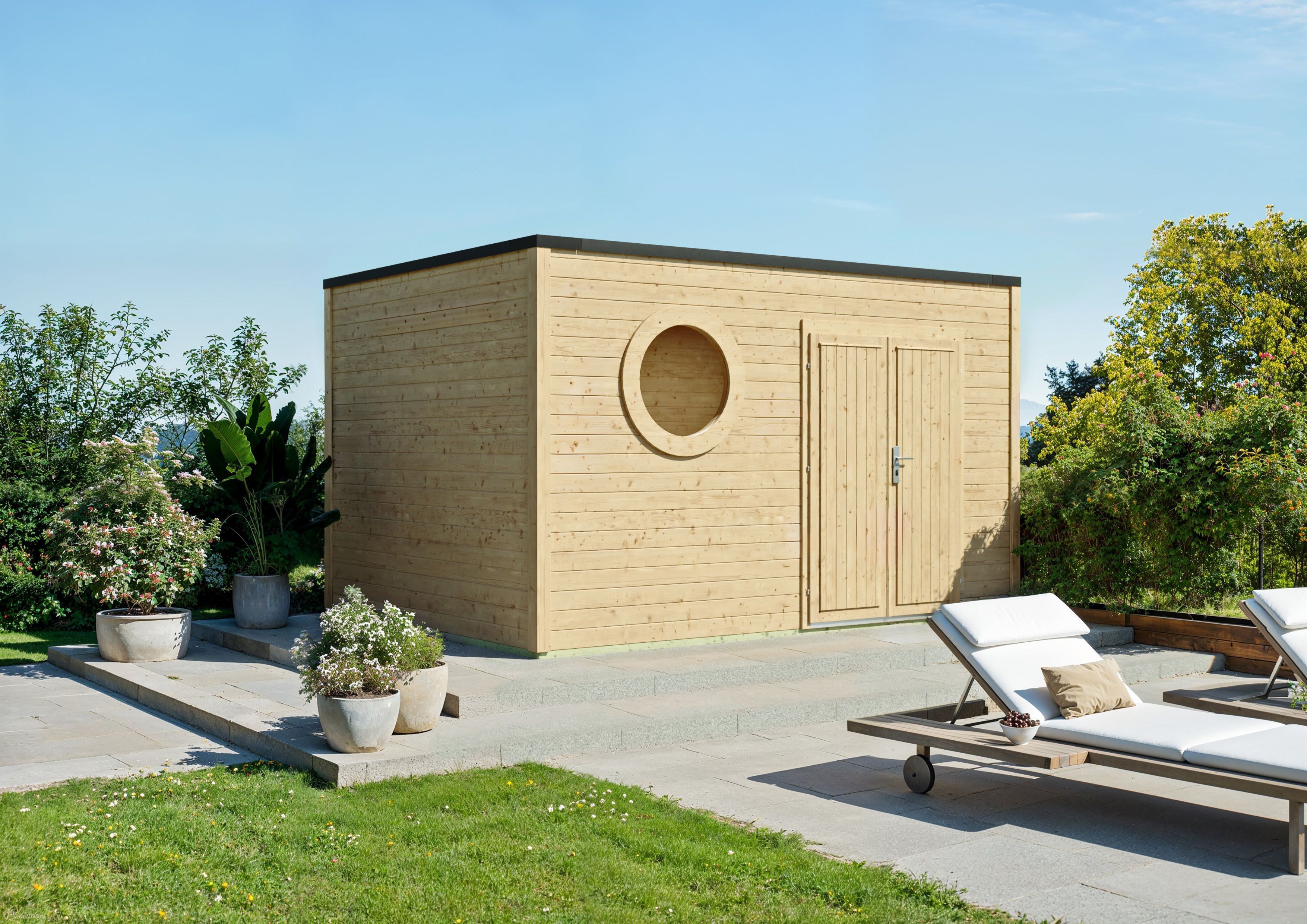 26 % reduziert: Fjordholz Gartenhaus-Sonderangebot Modell Rondo 40 C 12m² Unkategorisiert online kaufen