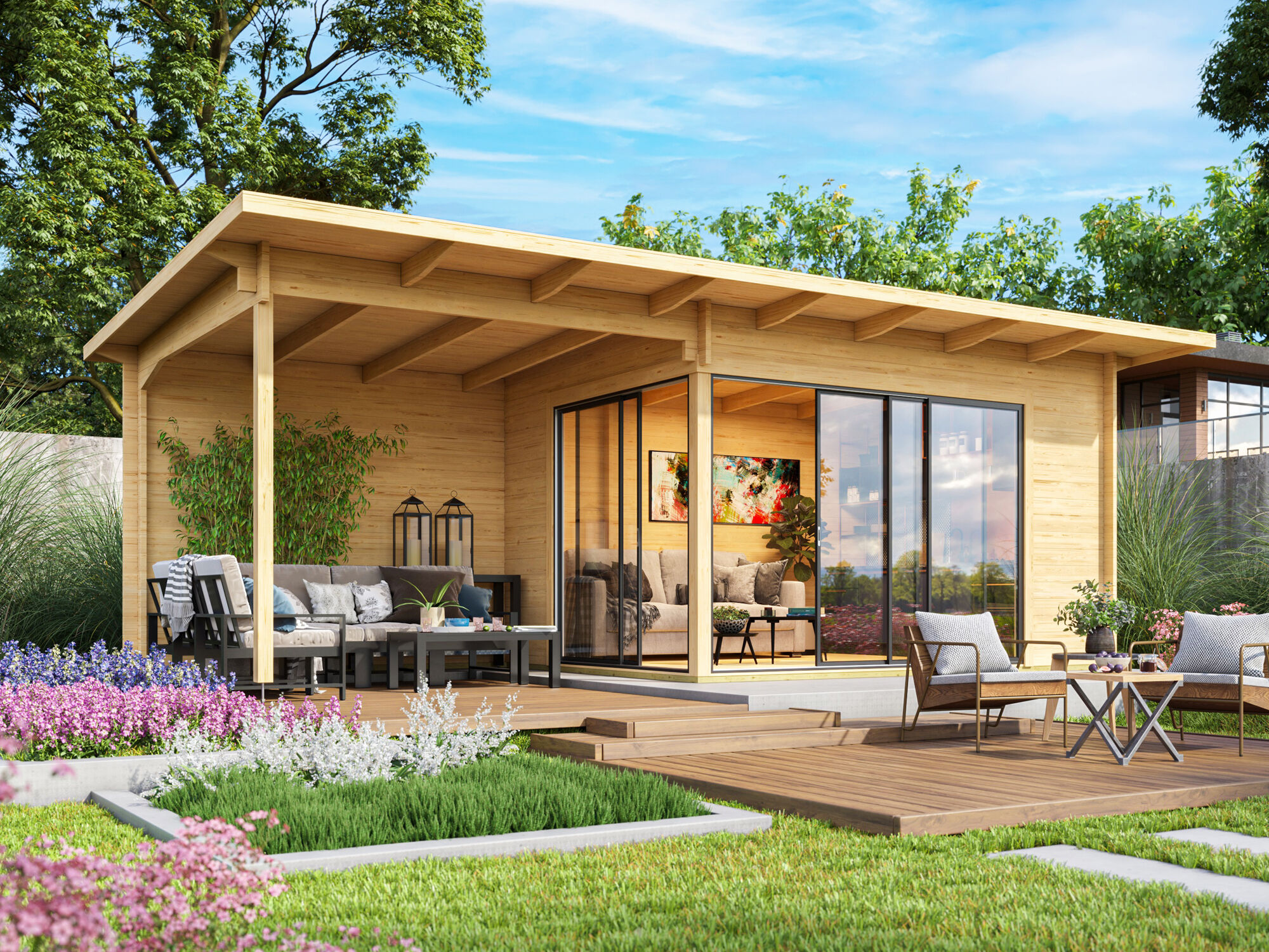 26 % reduziert: Fjordholz Gartenhaus-Sonderangebot Modell Starla 44 D 28m² Unkategorisiert online kaufen