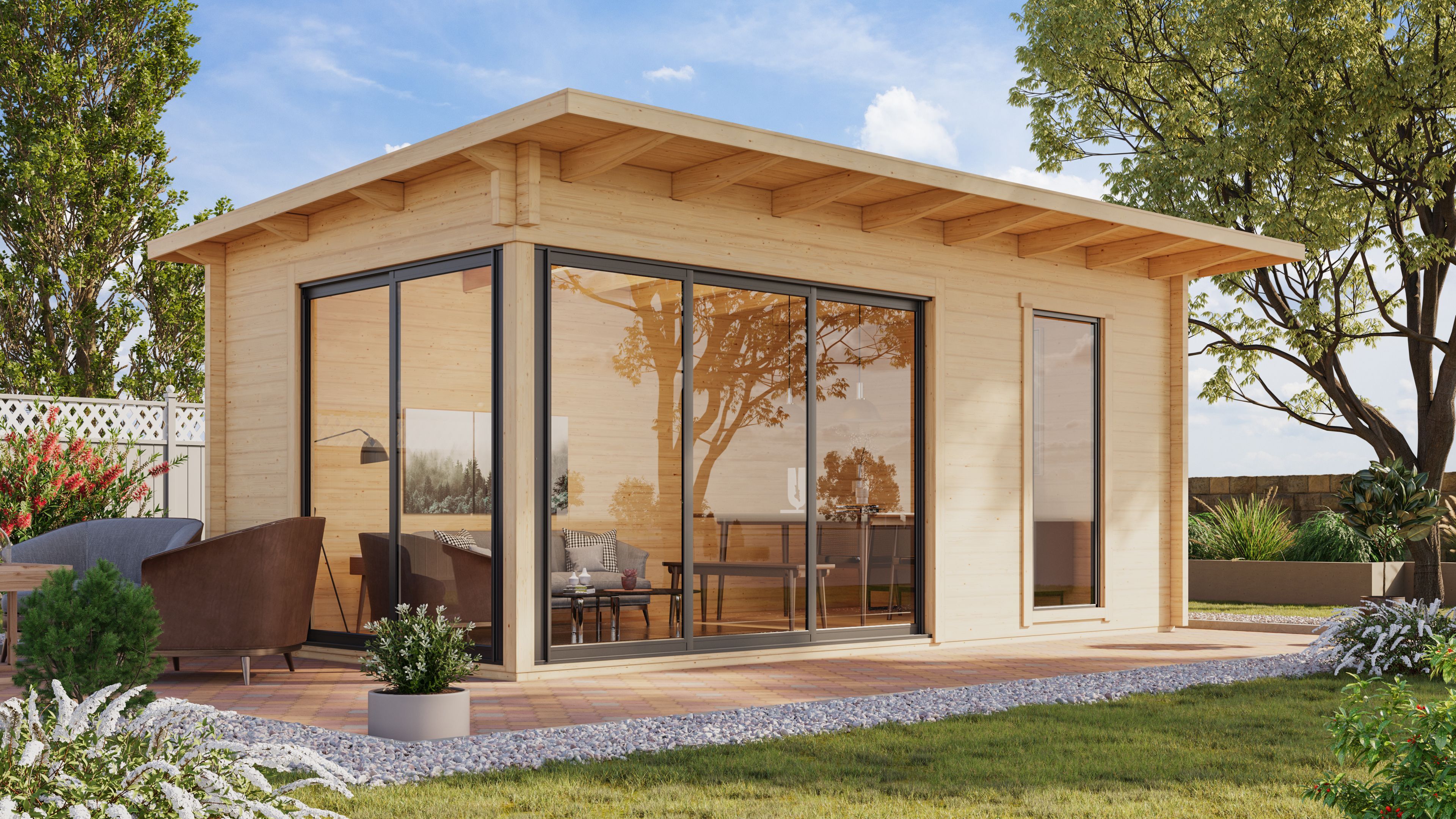 26 % reduziert: Fjordholz Gartenhaus-Sonderangebot Modell Starla 70 F 16m² Unkategorisiert online kaufen