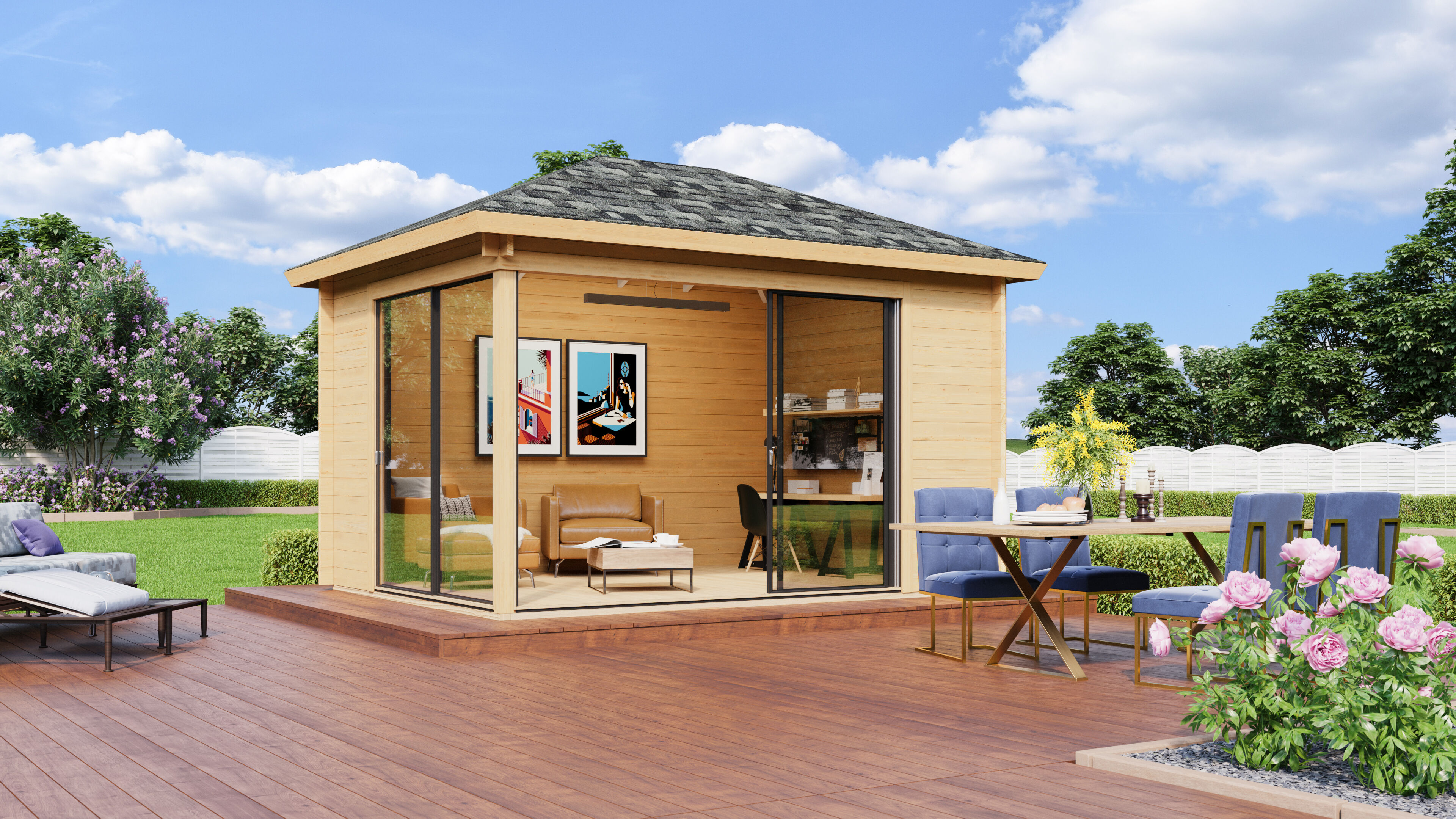 26 % reduziert: Fjordholz Gartenpavillon Modell Alu 44 B 11m² Unkategorisiert online kaufen