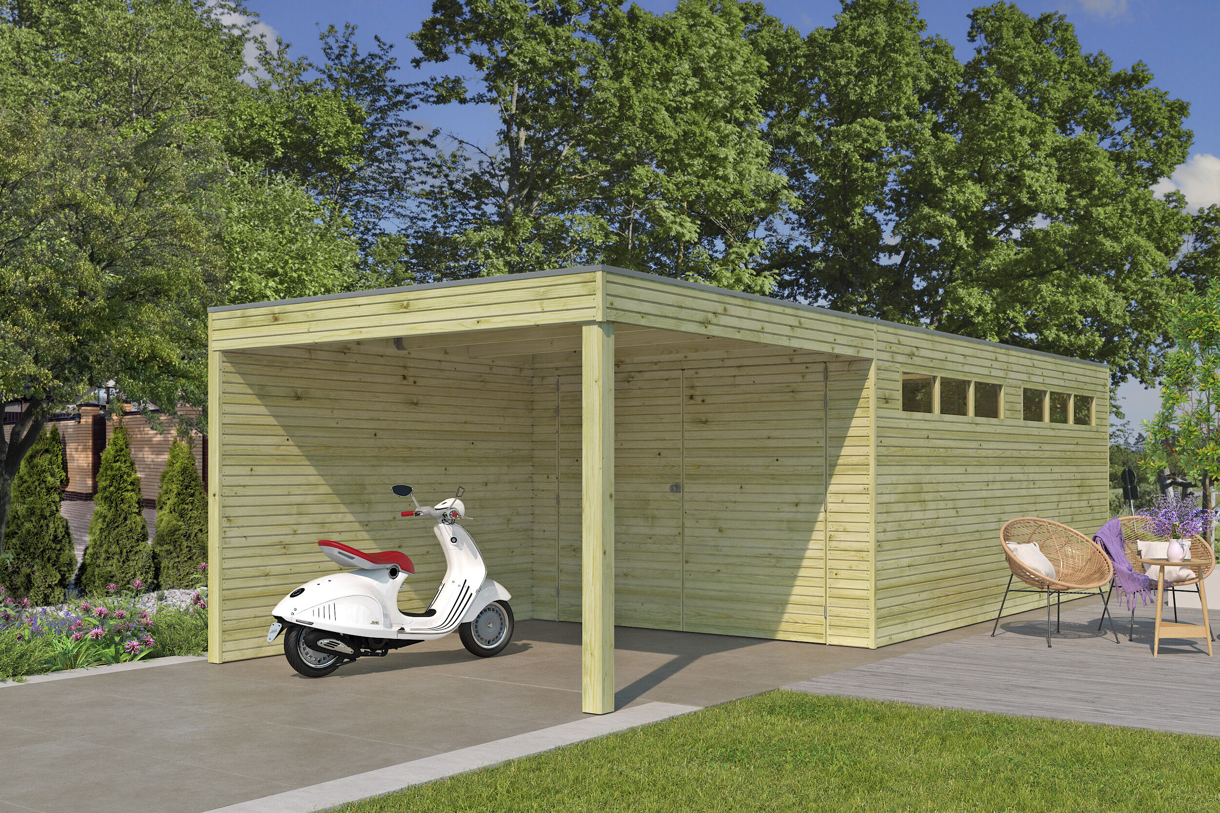 26 % reduziert: Fjordholz Holzgarage Modell QB-Line 15,30 m² + 300 Unkategorisiert online kaufen 26 % reduziert: Fjordholz Holzgarage Modell QB-Line 15,30 m² + 300 Unkategorisiert online kaufen