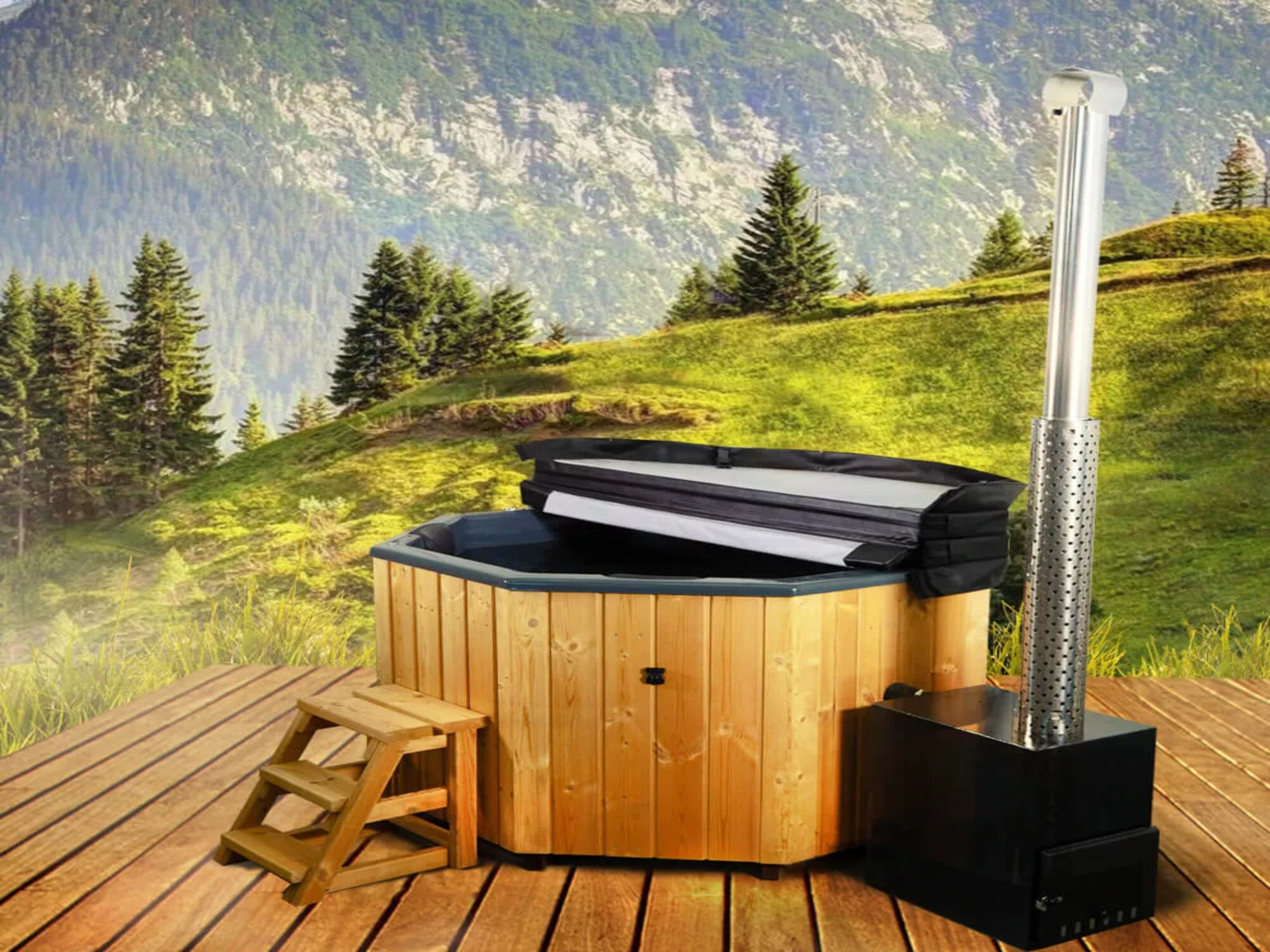 26 % reduziert: Fjordholz Hot Tub Octagonal Ivar, Grau, 35kW Edels 3m² Unkategorisiert online kaufen