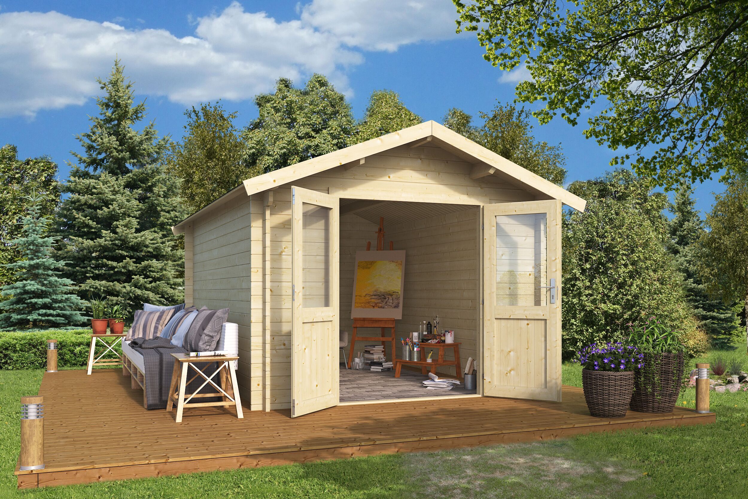 26 % reduziert: Fjordholz Satteldach Gartenhaus-Sonderangebot Modell Leipzig 44 6m² Unkategorisiert online kaufen