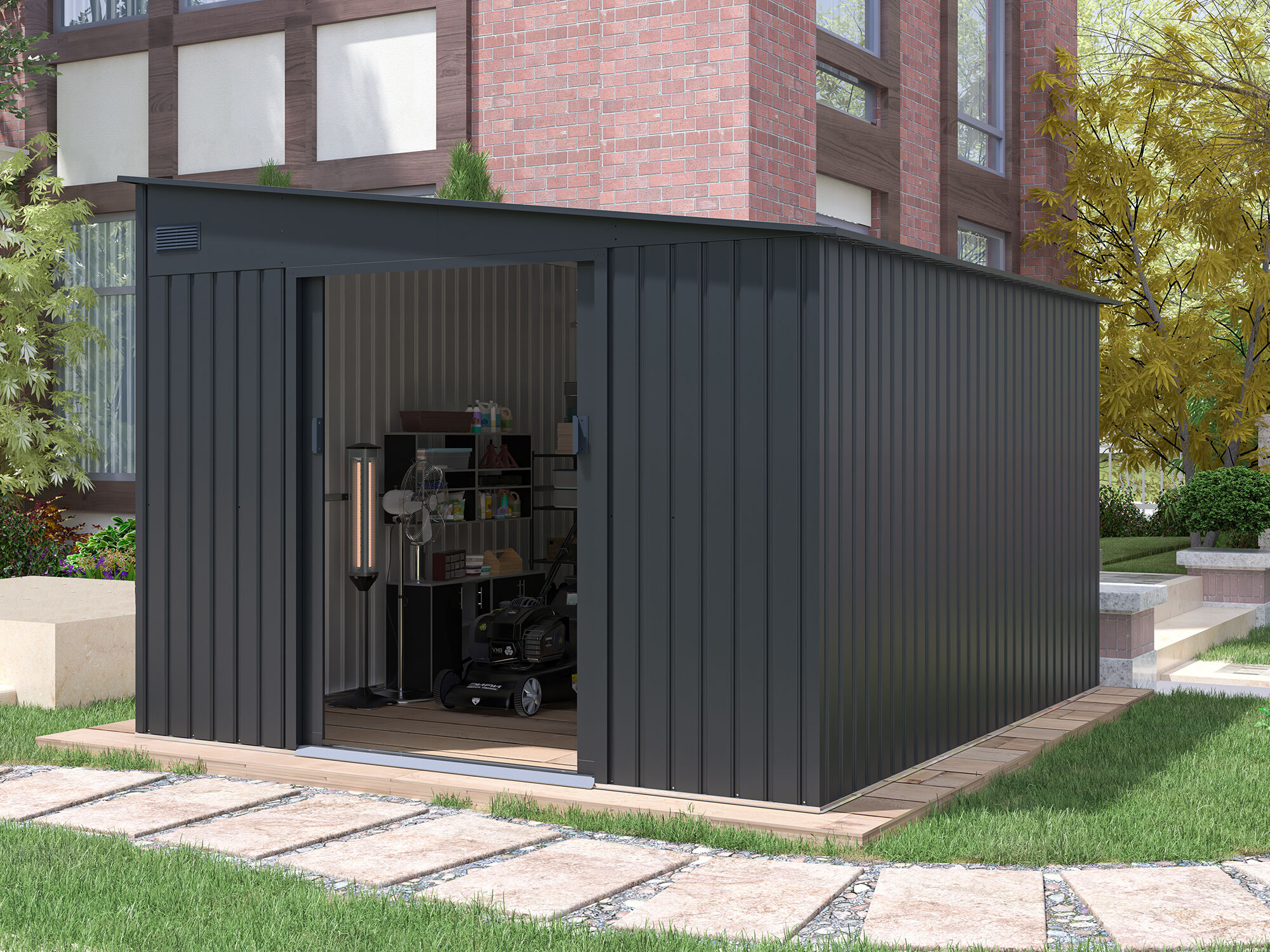 26 % reduziert: Metall Gerätehaus Modell Avant 8,96 m² Unkategorisiert online kaufen