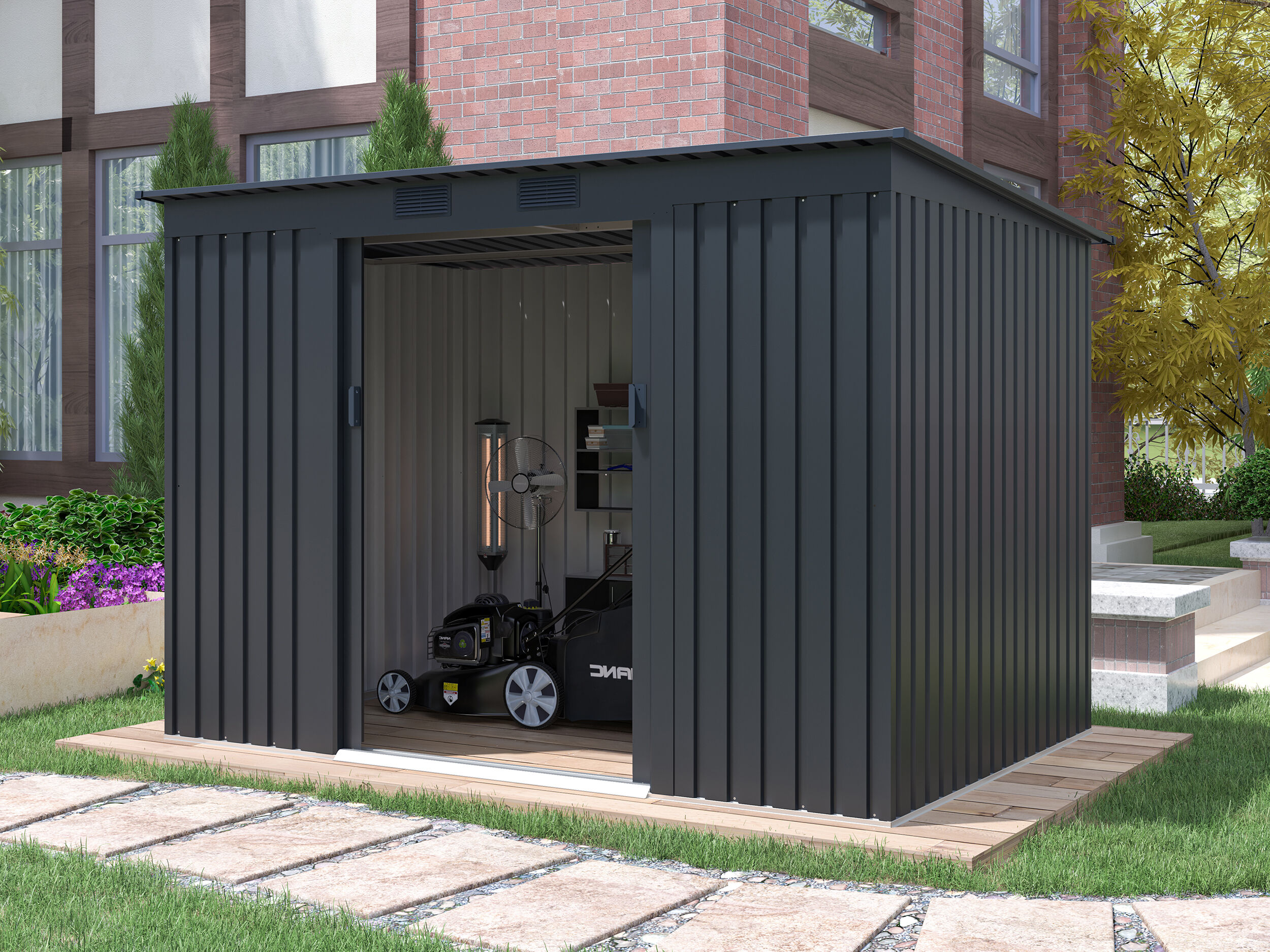 26 % reduziert: Metall Gerätehaus Modell Pento 4,72 m² Unkategorisiert online kaufen