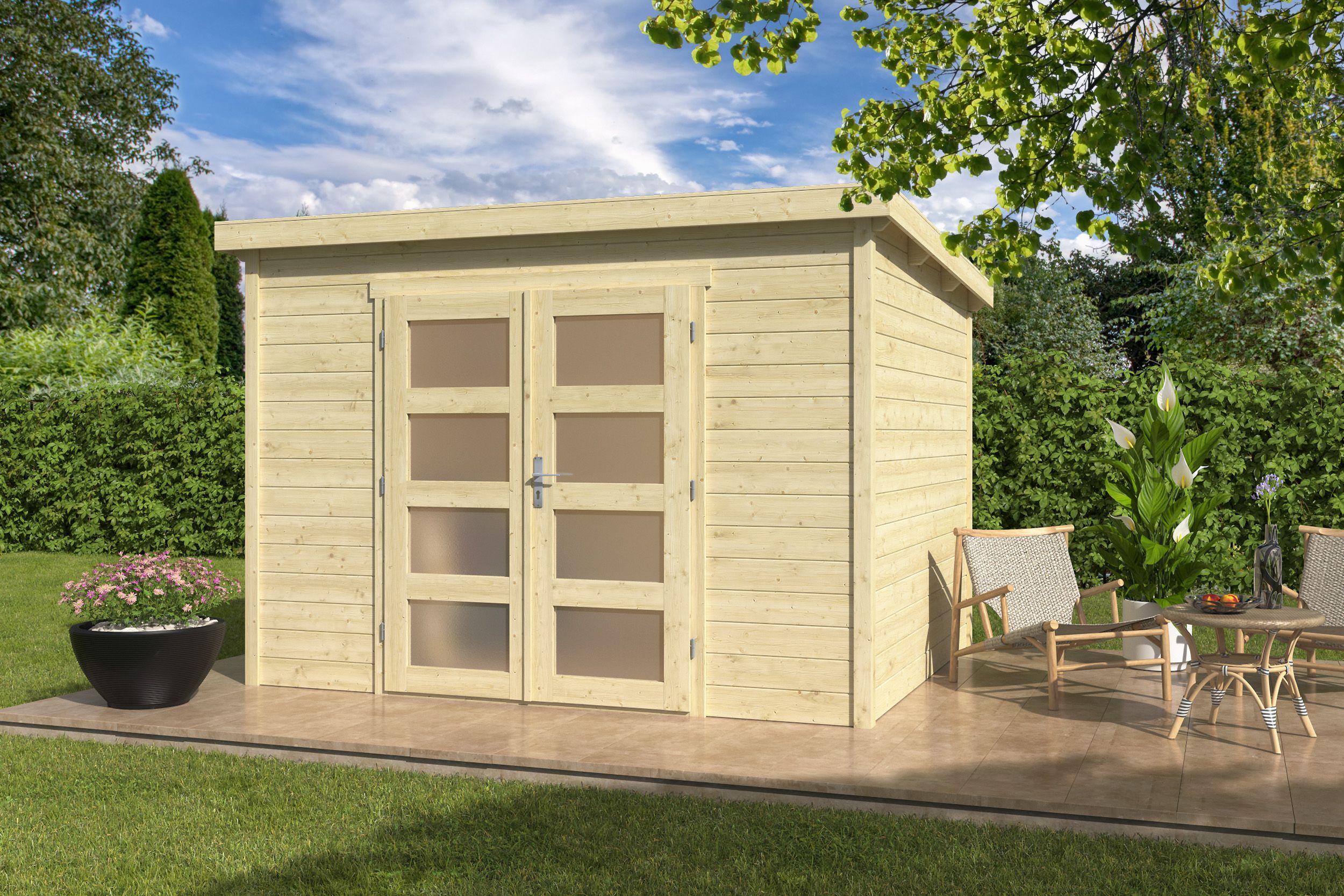 26 % reduziert: Pultdach Gartenhaus-Sonderangebot Modell Ella 28-B 6m² Unkategorisiert online kaufen