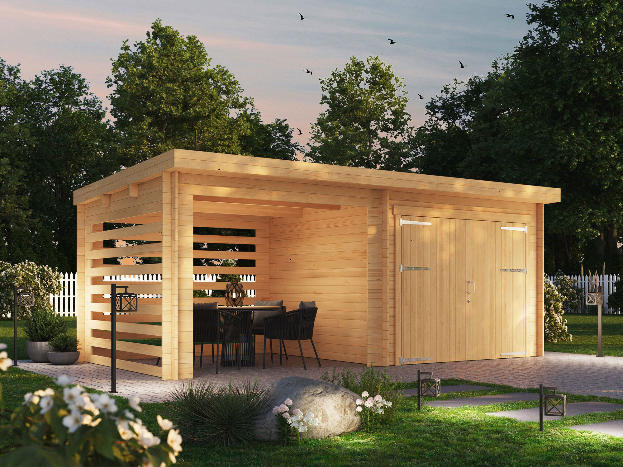 27 % reduziert: Fjordholz Gartenhaus-Sonderangebot Modell Gardenstore 28 C, Natu 18m² Unkategorisiert online kaufen