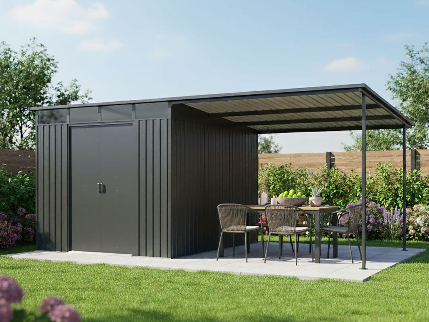 27 % reduziert: Metall Gerätehaus Modell Lübeck 12,36 m² 24m² Unkategorisiert online kaufen