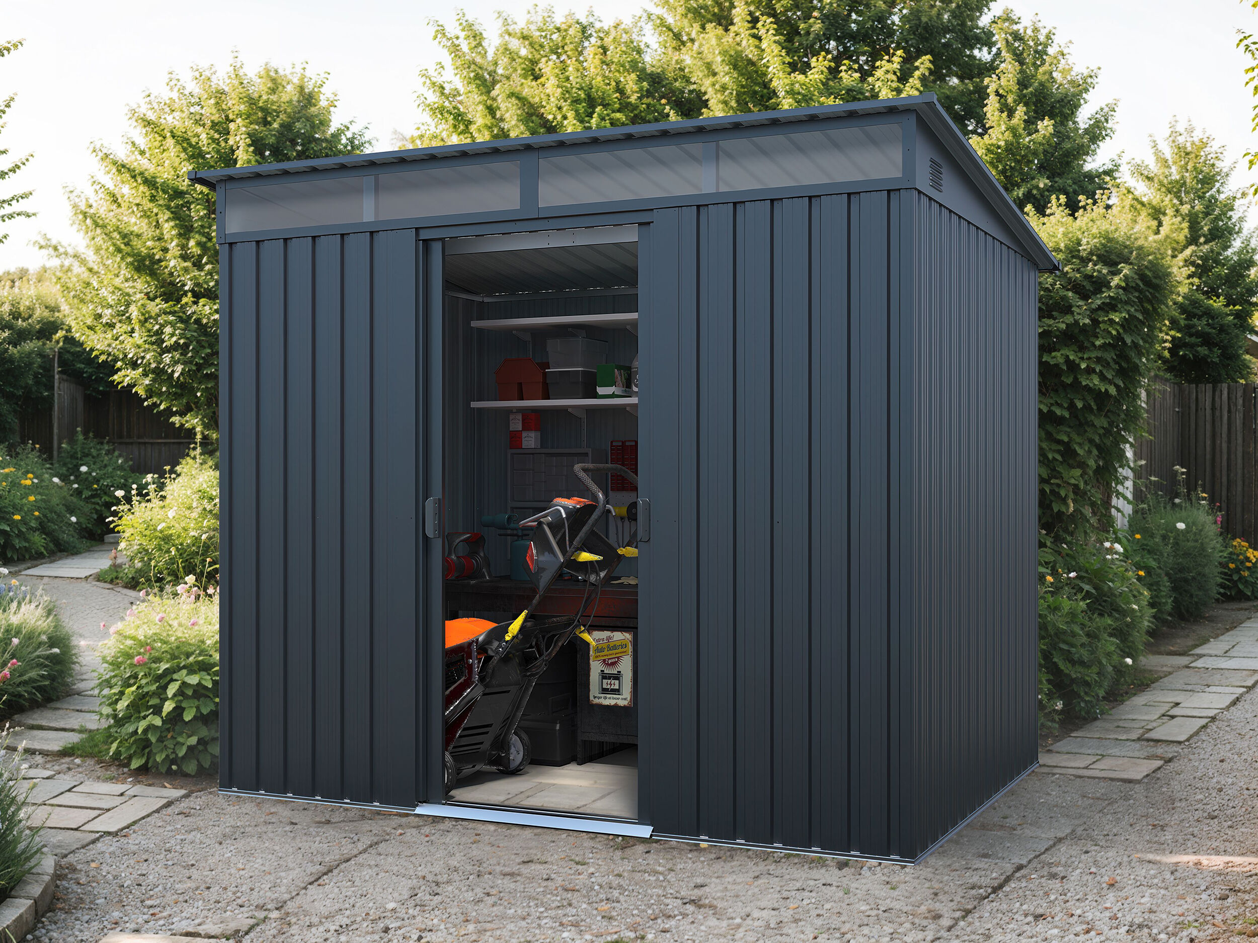 27 % reduziert: Metall Gerätehaus Modell Lübeck 3,66 m² 4m² Unkategorisiert online kaufen