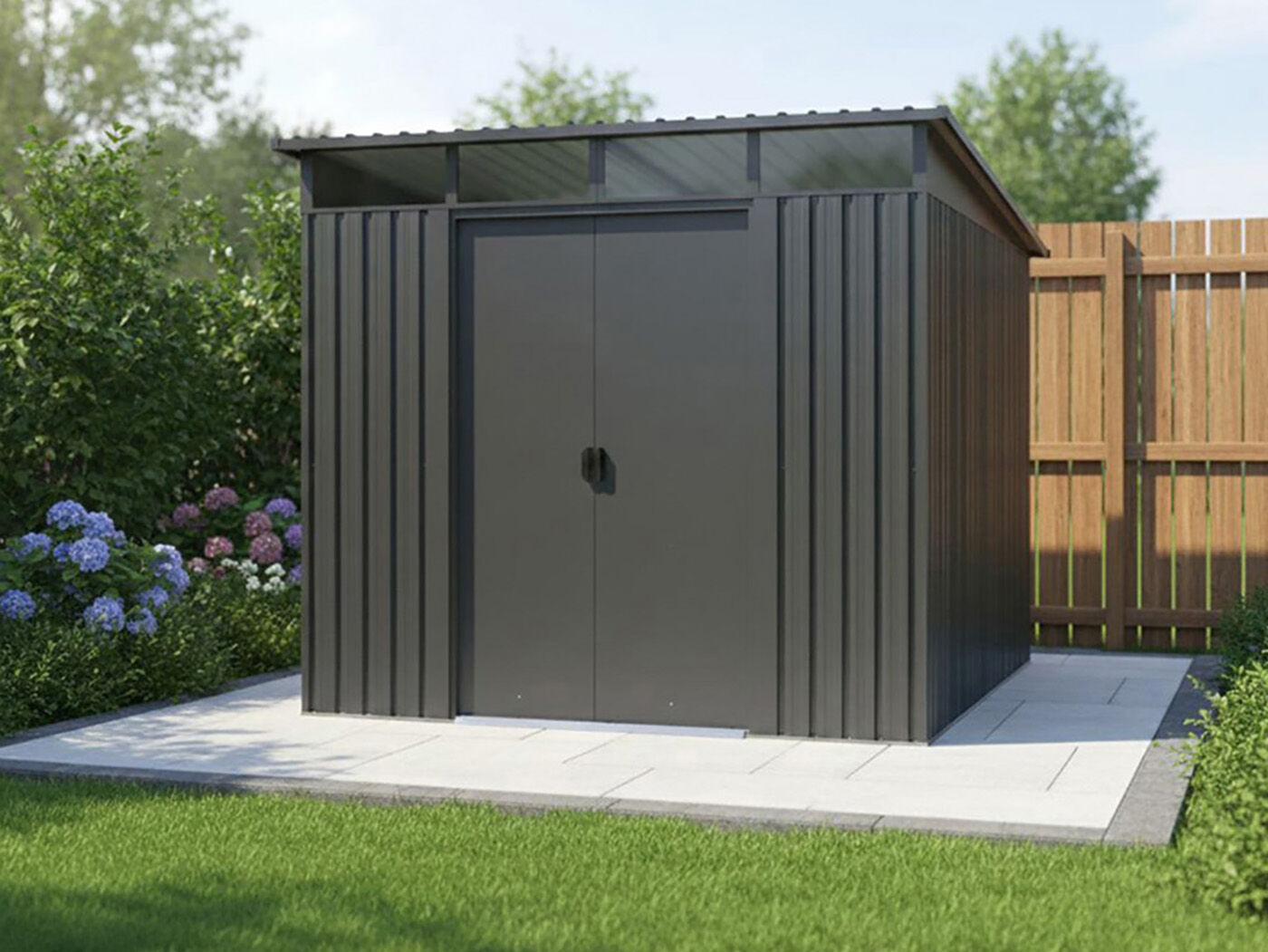 28 % reduziert: Metall Gerätehaus Modell Lübeck 4,05 m² 4m² Unkategorisiert online kaufen