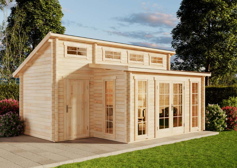Gartenhaus Lausitz ISO mit Anbau% reduziert: Gartenhaus Lausitz ISO mit Anbau 24m² Unkategorisiert online kaufen