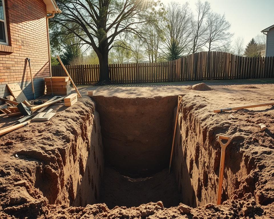 Aushub Fundamentgrube Bodenprüfung Aushub Fundamentgrube Bodenprüfung