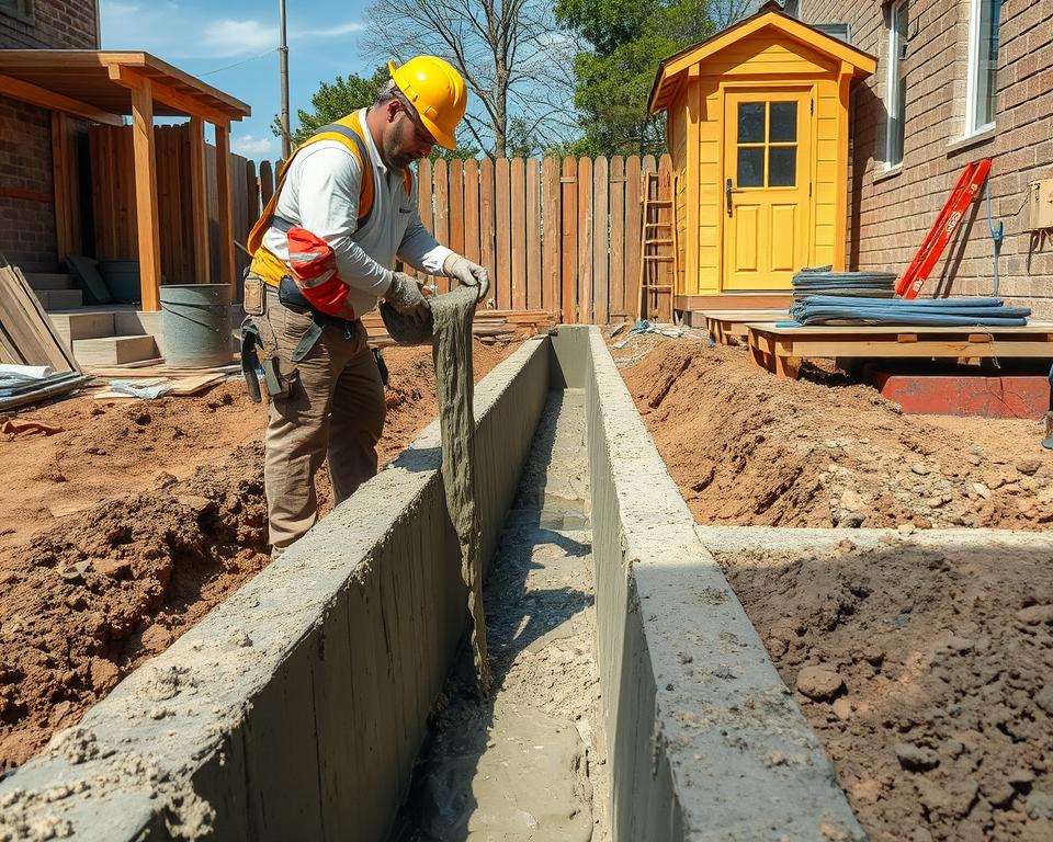 Beton gießen Streifenfundament Beton gießen Streifenfundament