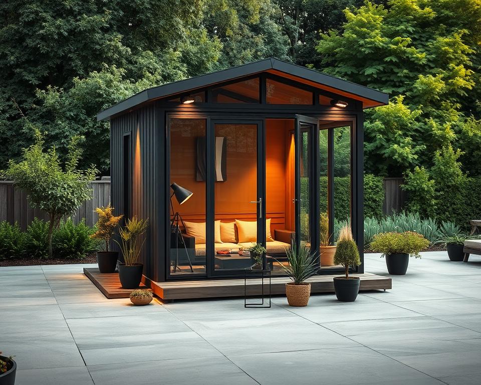 Gartenhaus auf Terrasse befestigen