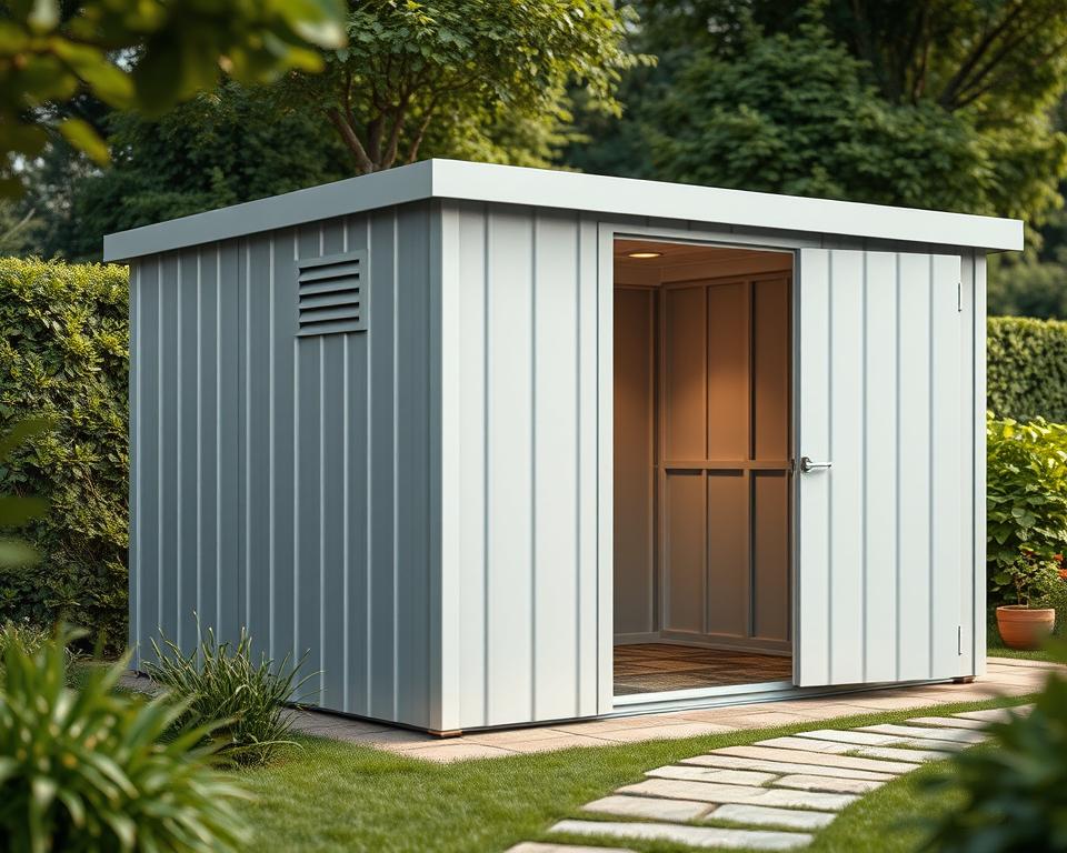 Pflege Metallgerätehaus