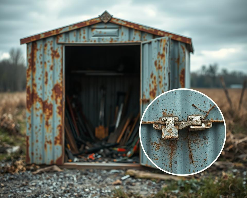 Schäden Metall Gartenhaus